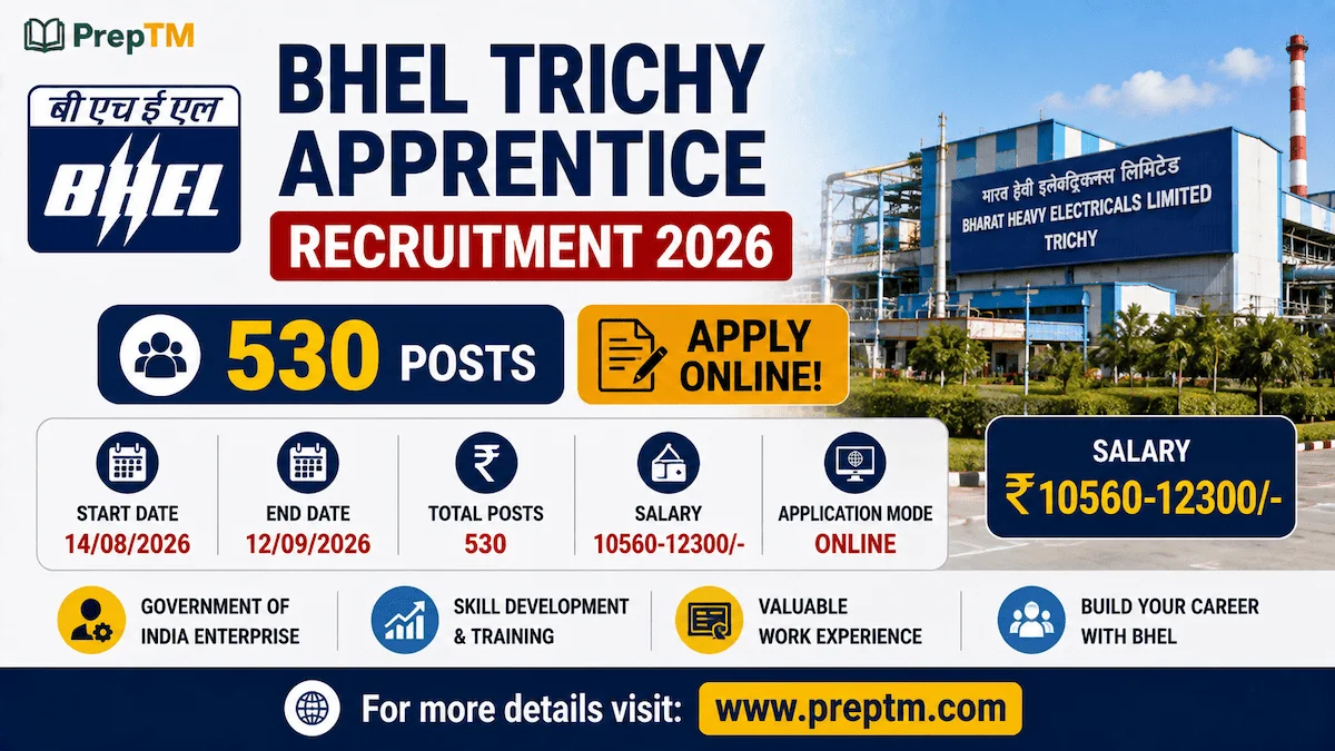 BHEL Trichy Apprentice Recruitment 2026: 530 Posts, Apply Online!